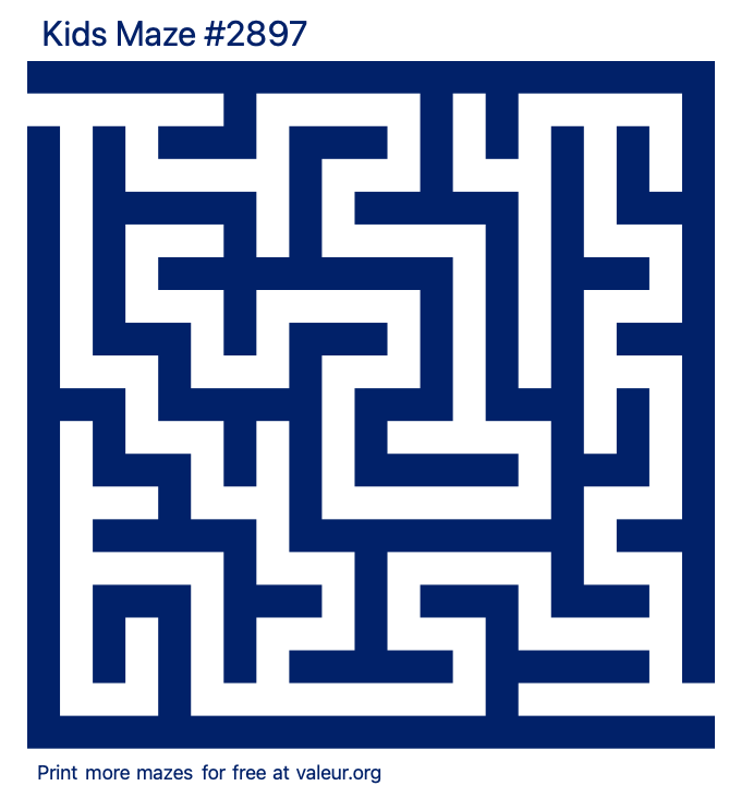 Free Printable Kids Maze number 2897