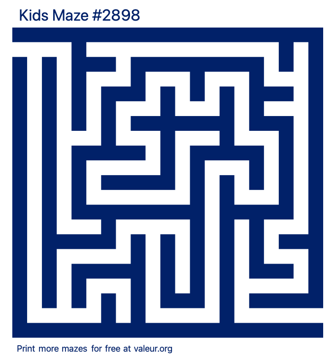 Free Printable Kids Maze number 2898