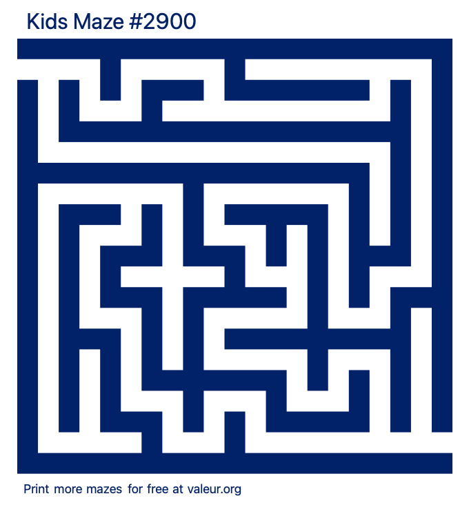 Free Printable Kids Maze number 2900