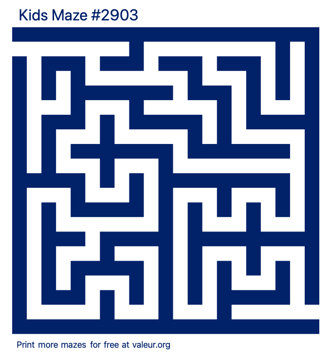 Free Printable Kids Maze number 2903