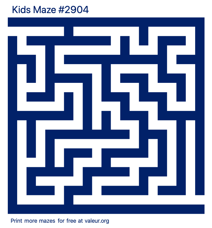 Free Printable Kids Maze number 2904