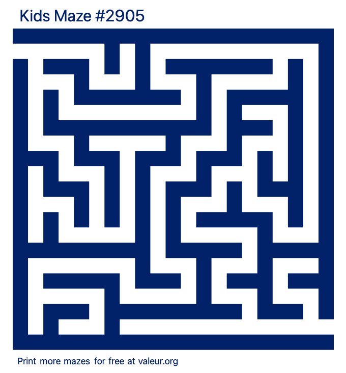 Free Printable Kids Maze number 2905