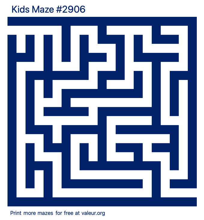 Free Printable Kids Maze number 2906