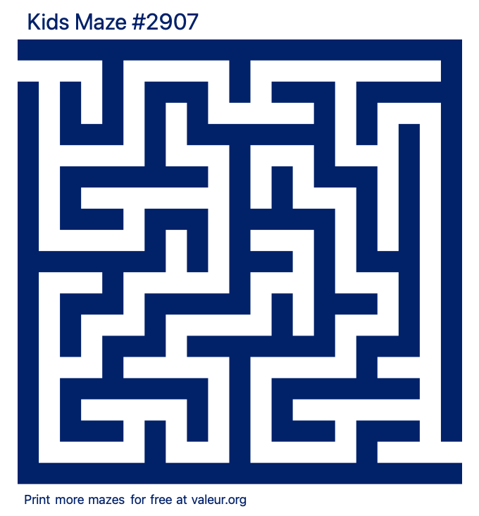 Free Printable Kids Maze number 2907