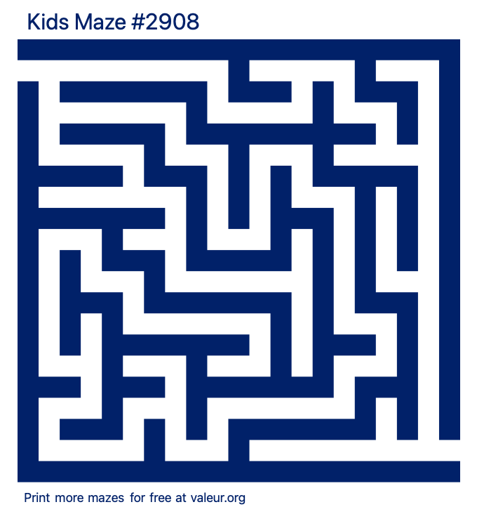 Free Printable Kids Maze number 2908