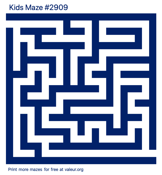 Free Printable Kids Maze number 2909