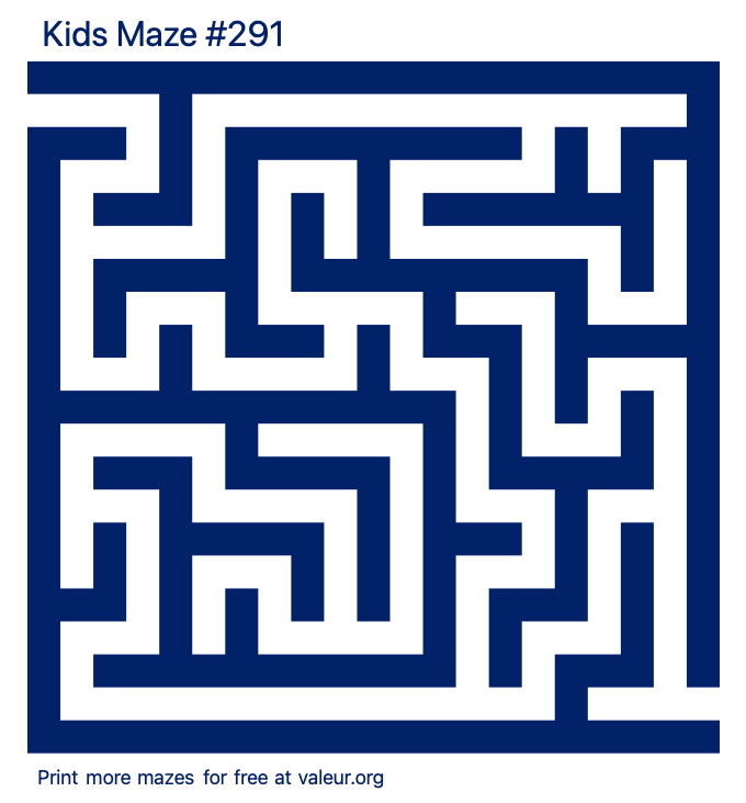 Free Printable Kids Maze number 291