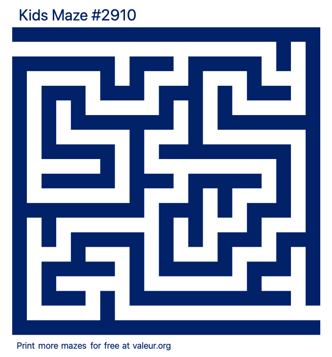 Free Printable Kids Maze number 2910