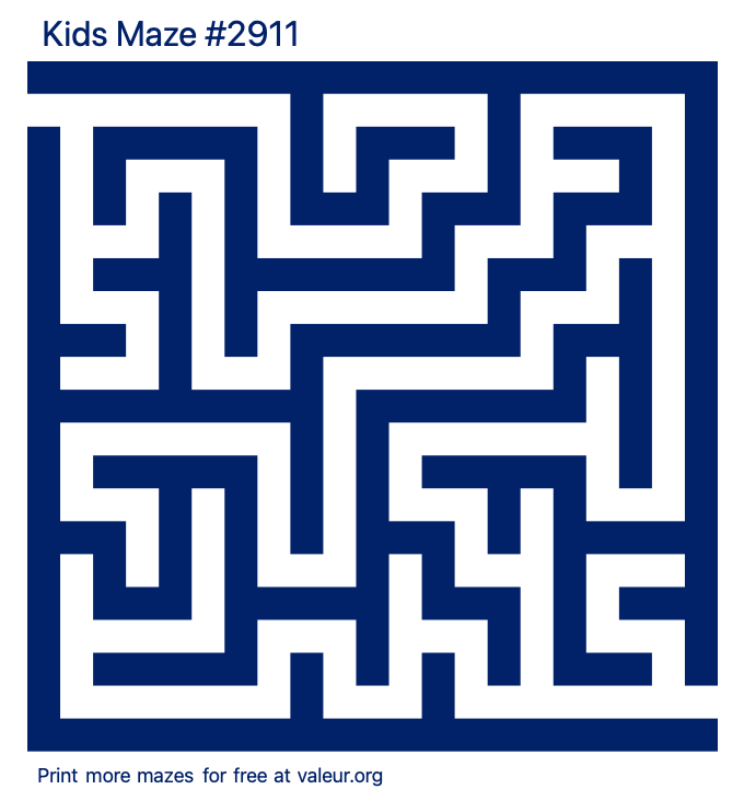 Free Printable Kids Maze number 2911