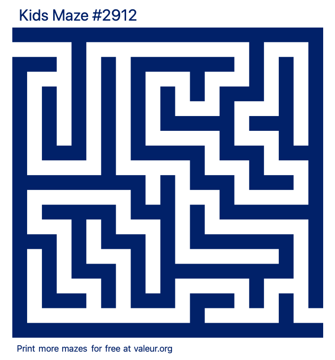 Free Printable Kids Maze number 2912