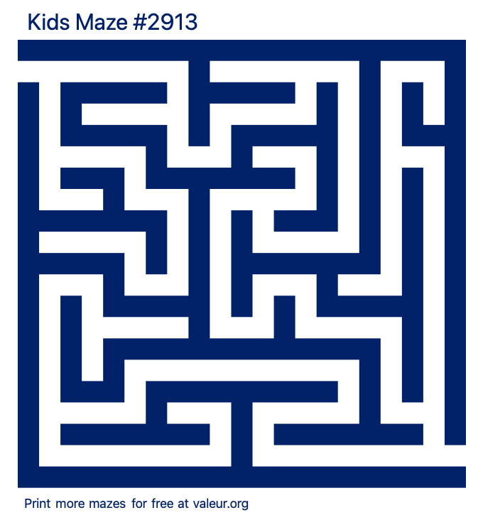 Free Printable Kids Maze number 2913