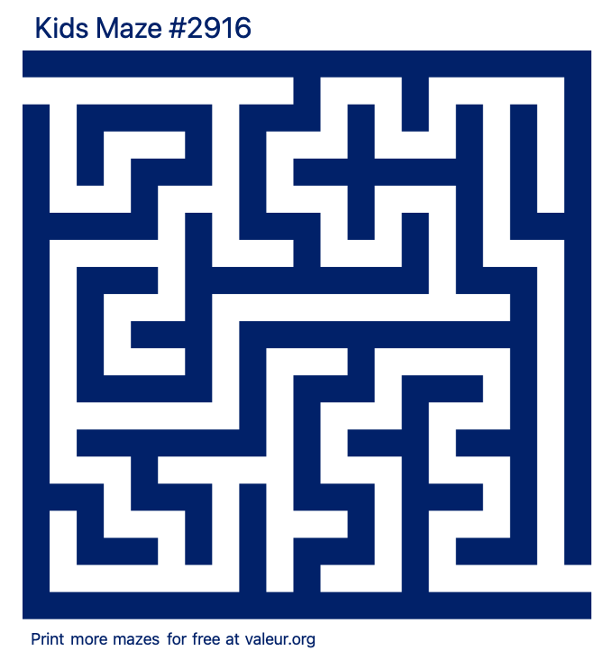 Free Printable Kids Maze number 2916