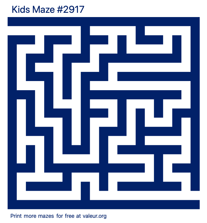 Free Printable Kids Maze number 2917