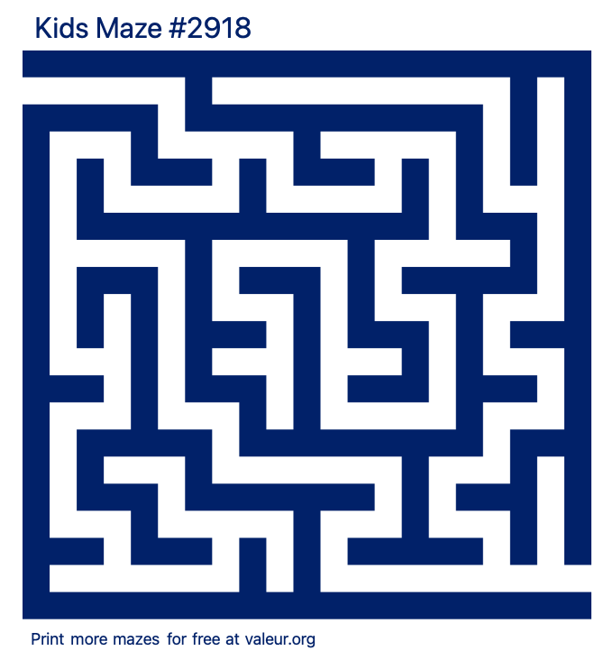 Free Printable Kids Maze number 2918