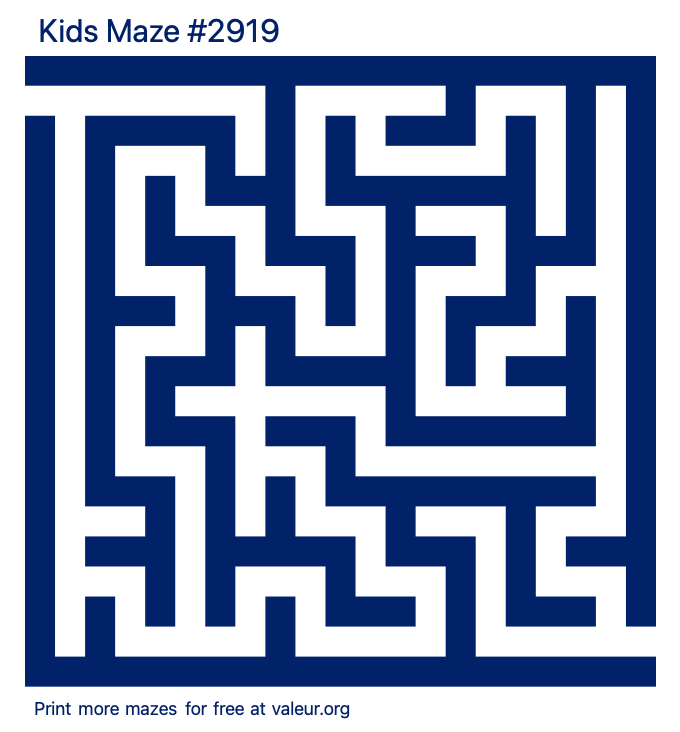 Free Printable Kids Maze number 2919