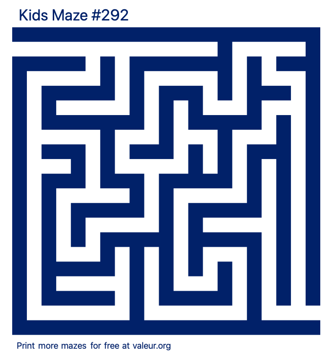 Free Printable Kids Maze number 292