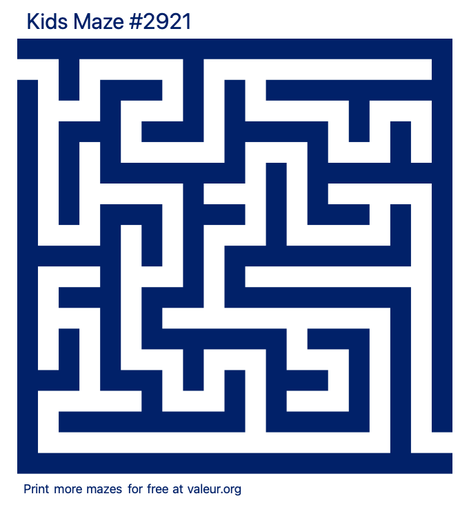 Free Printable Kids Maze number 2921