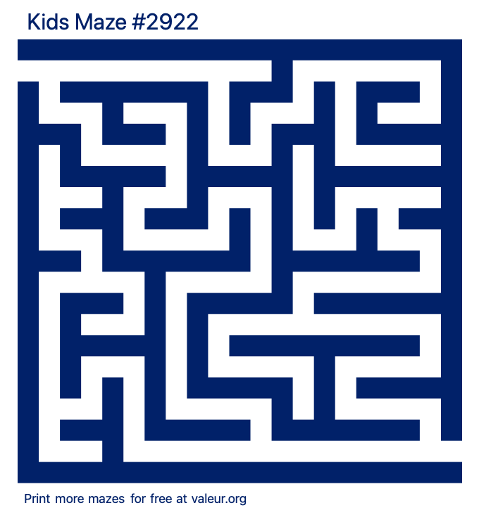 Free Printable Kids Maze number 2922