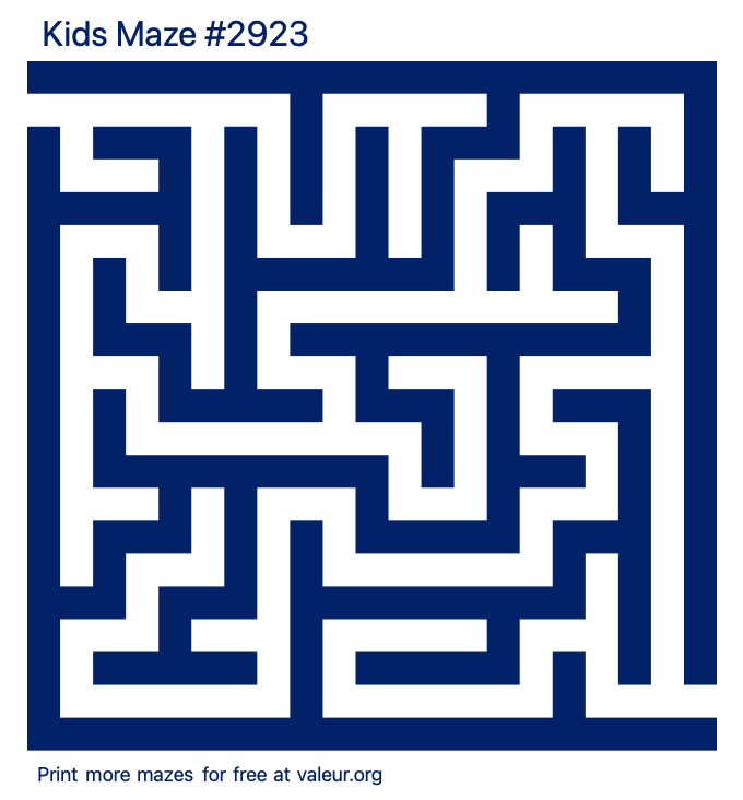 Free Printable Kids Maze number 2923