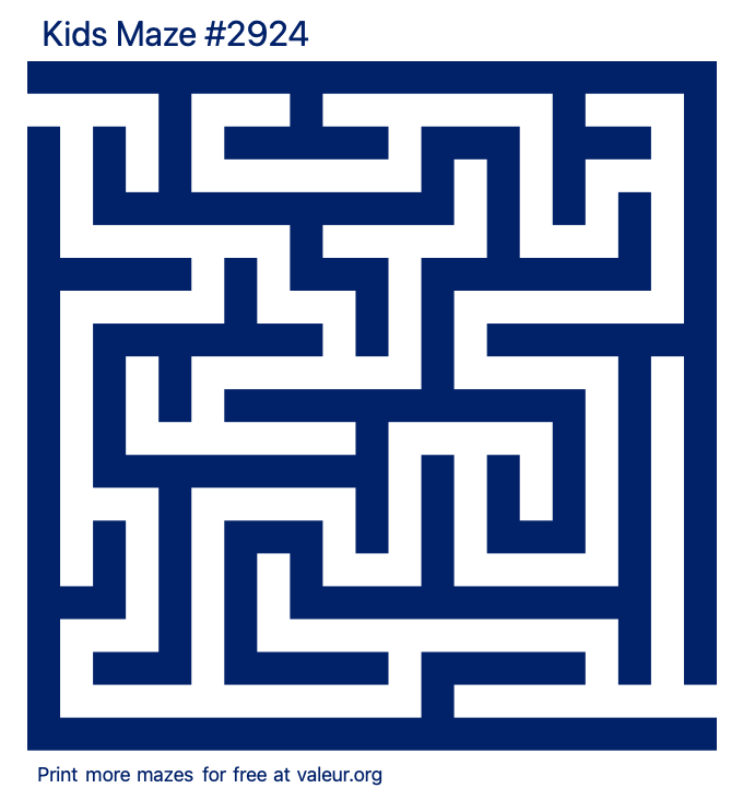 Free Printable Kids Maze number 2924