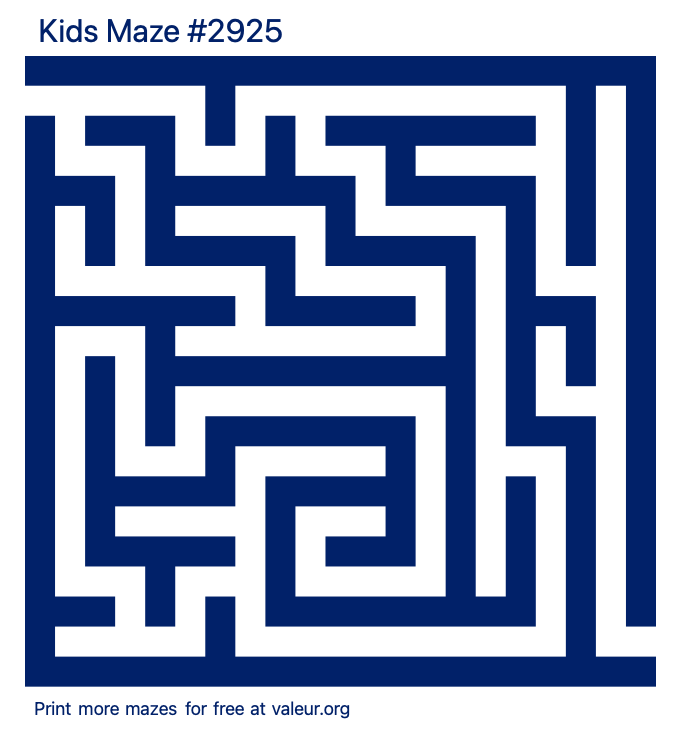 Free Printable Kids Maze number 2925