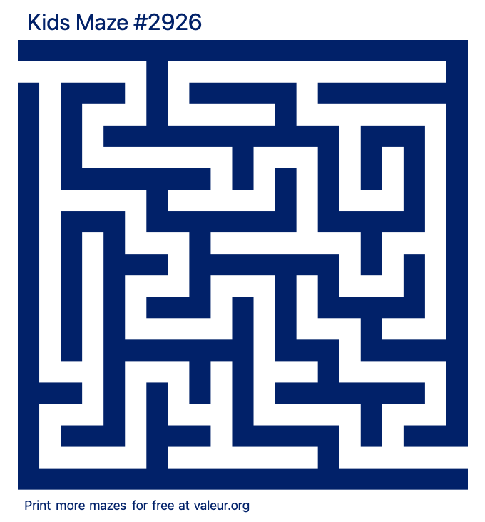 Free Printable Kids Maze number 2926