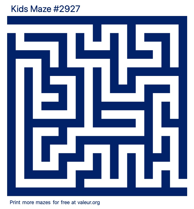 Free Printable Kids Maze number 2927