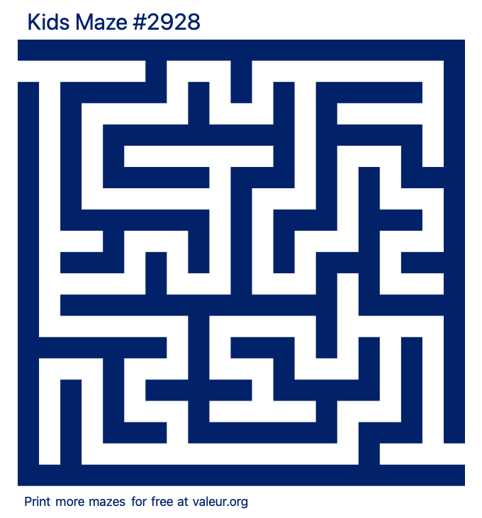 Free Printable Kids Maze number 2928