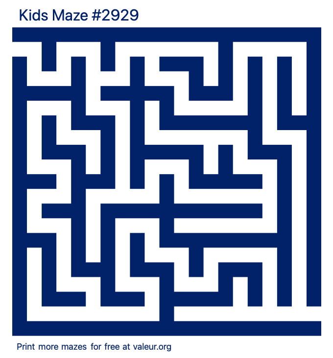 Free Printable Kids Maze number 2929