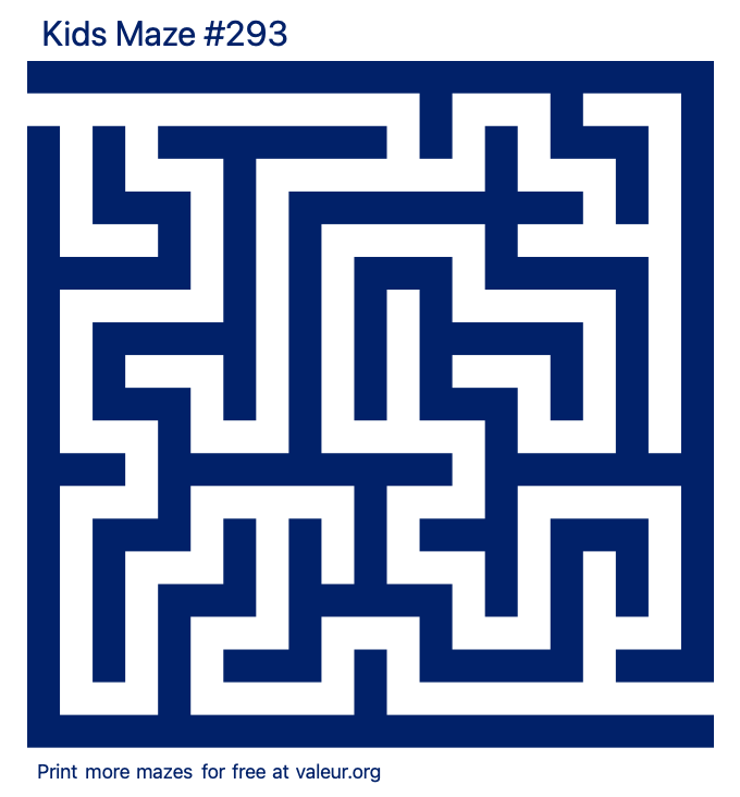Free Printable Kids Maze number 293