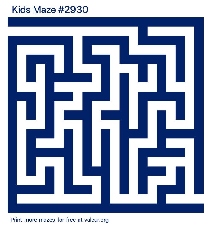 Free Printable Kids Maze number 2930