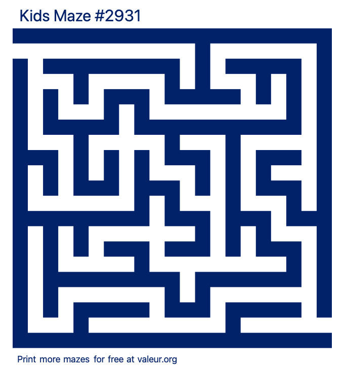 Free Printable Kids Maze number 2931