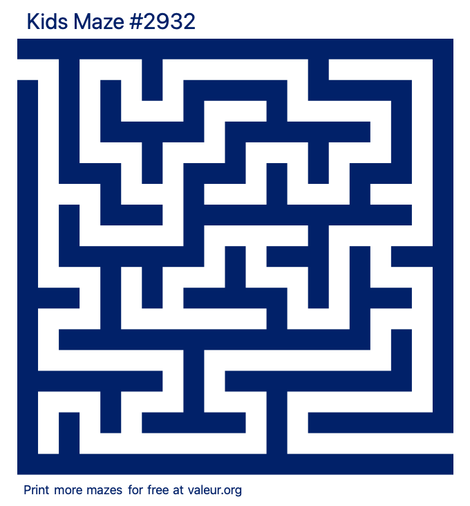 Free Printable Kids Maze number 2932