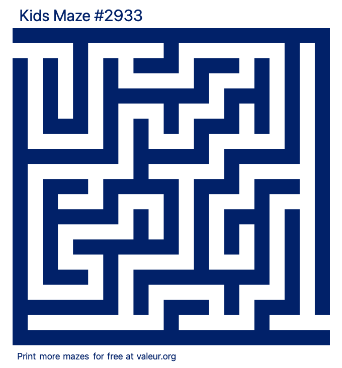 Free Printable Kids Maze number 2933