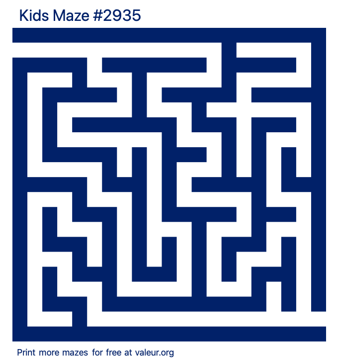 Free Printable Kids Maze number 2935