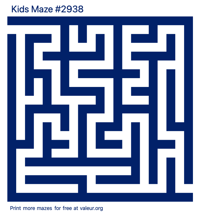 Free Printable Kids Maze number 2938