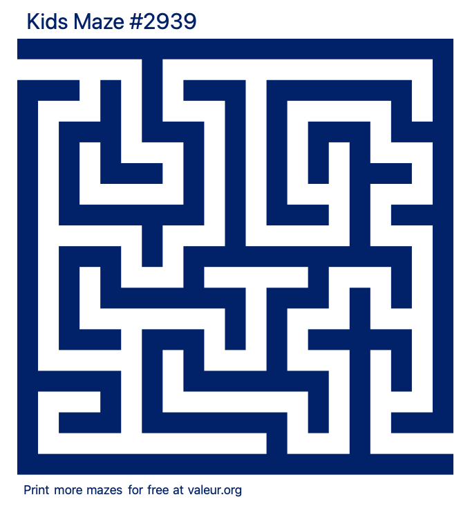 Free Printable Kids Maze number 2939