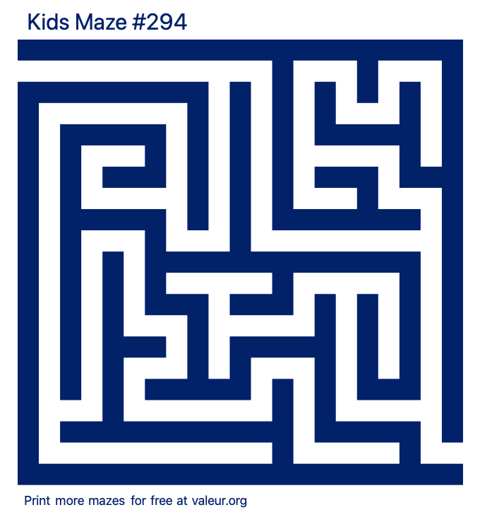 Free Printable Kids Maze number 294