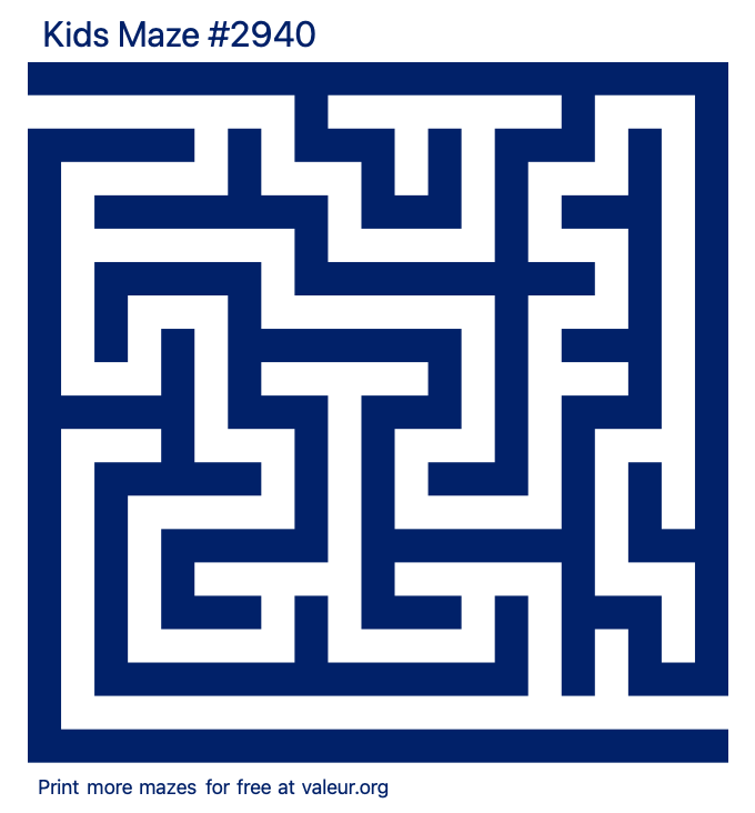 Free Printable Kids Maze number 2940