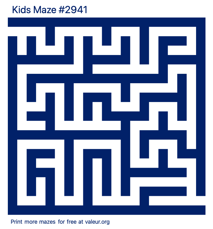 Free Printable Kids Maze number 2941