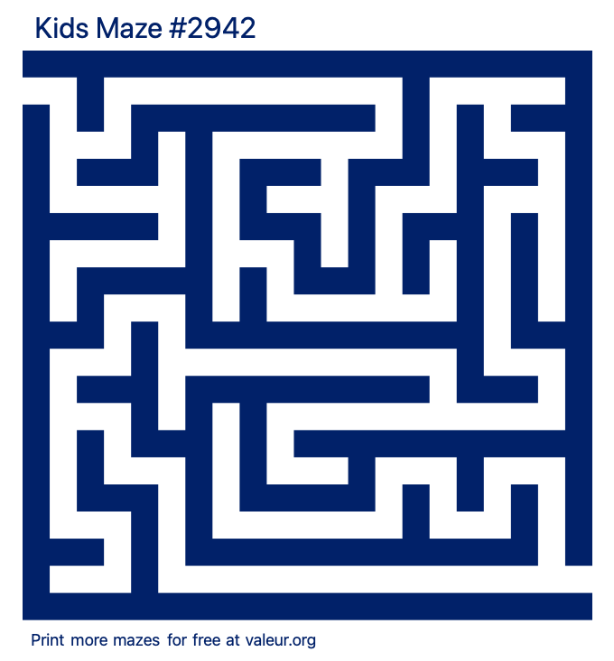 Free Printable Kids Maze number 2942