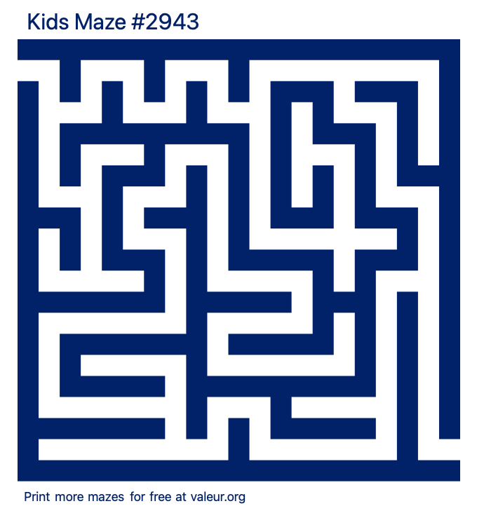 Free Printable Kids Maze number 2943