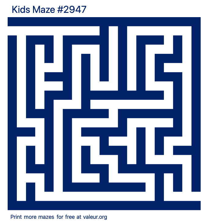 Free Printable Kids Maze number 2947