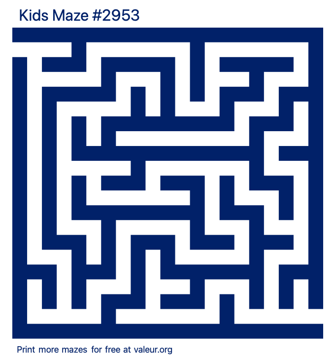 Free Printable Kids Maze number 2953