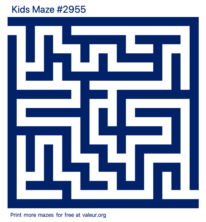 Free Printable Kids Maze number 2955