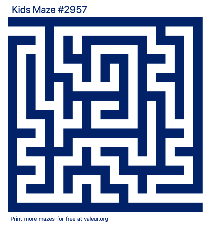 Free Printable Kids Maze number 2957