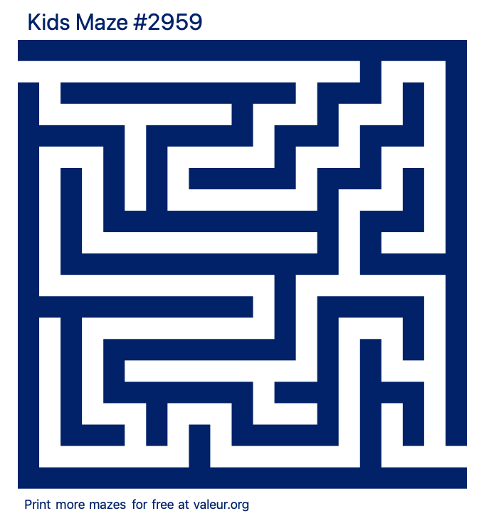 Free Printable Kids Maze number 2959