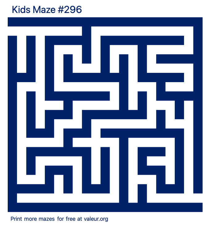 Free Printable Kids Maze number 296