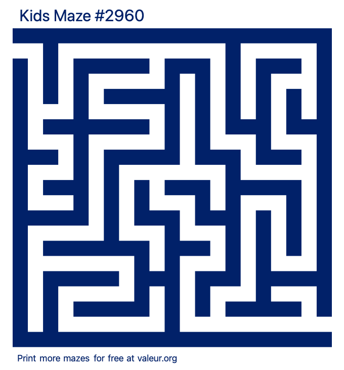 Free Printable Kids Maze number 2960