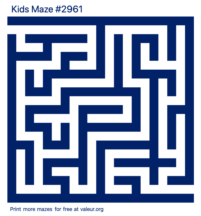 Free Printable Kids Maze number 2961